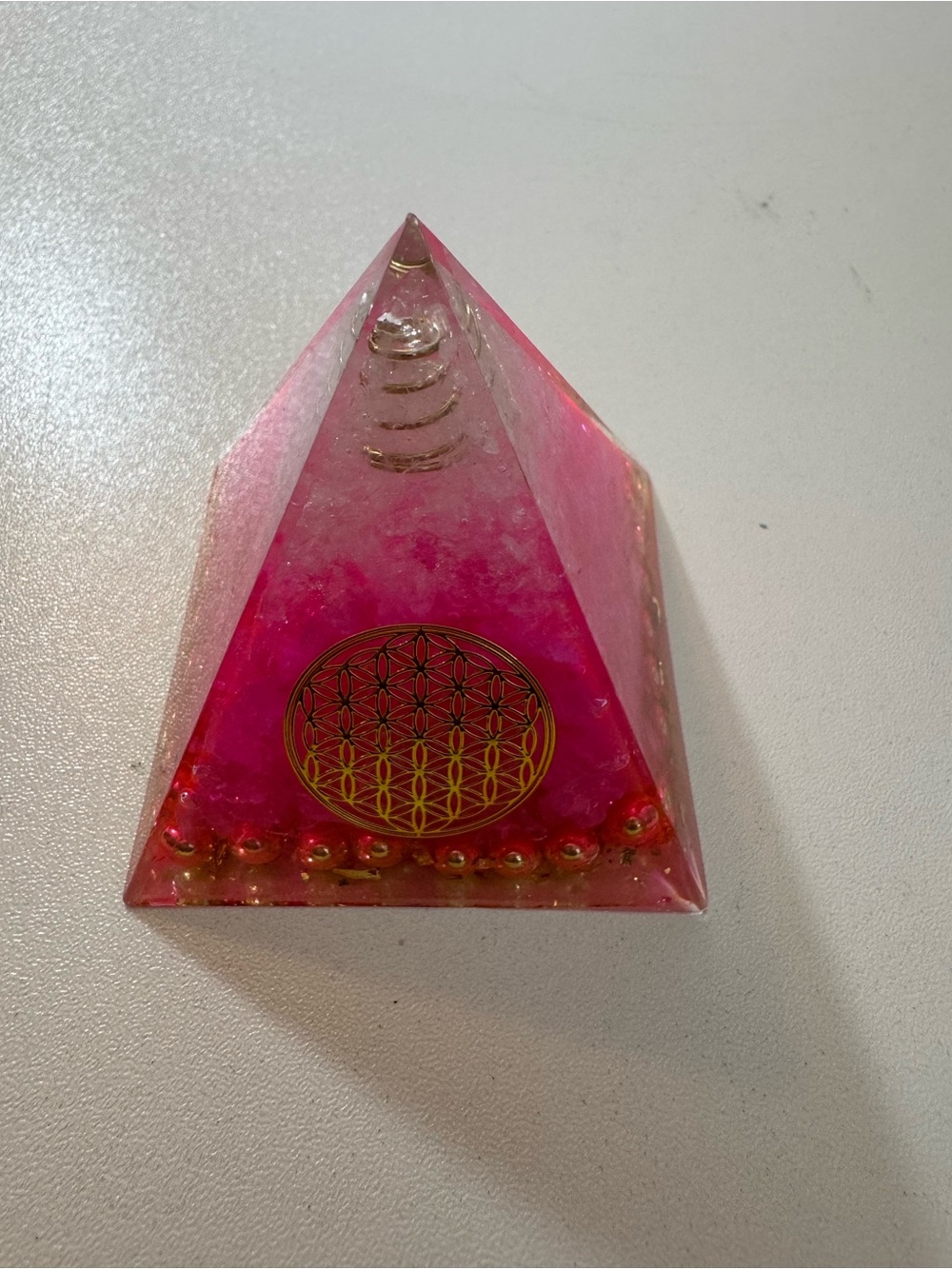 Pink Pyramid Orgone Energy Decor - Crystal Accent